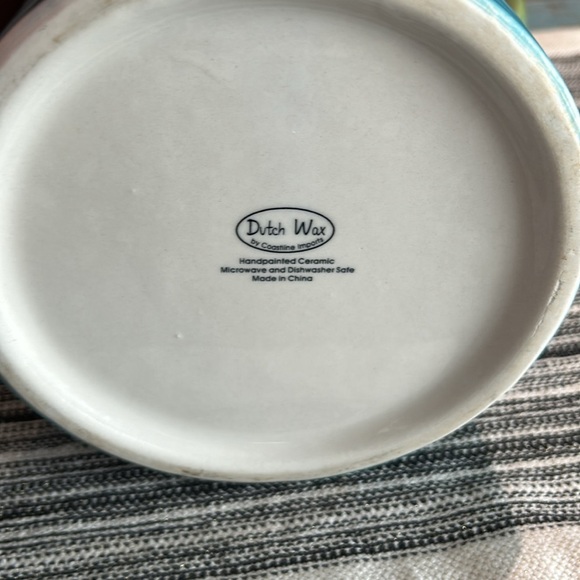 Dutch Wax Hand Painted Peacock Floral Pitcher Coastline Import - Picture 5 of 5